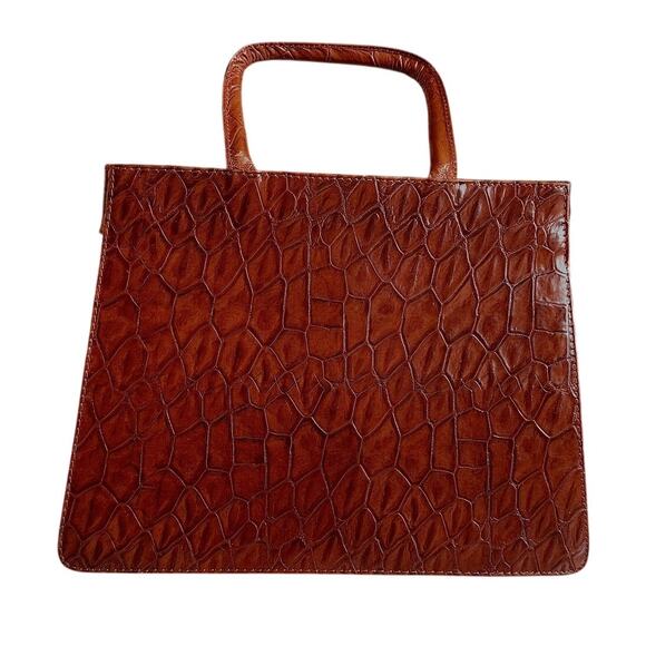 Lanvin F by Fortuna Valentino Embossed Leather Handle Bag - Picture 2 of 8